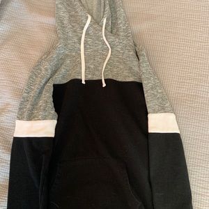 a black and gray hoodie